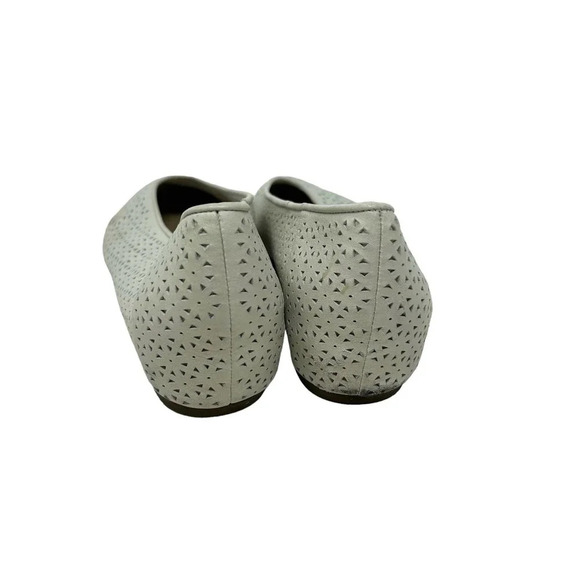 Eileen Fisher White Lasercut Leather Ballet Flats Size‎ US 8.5 - Picture 5 of 9